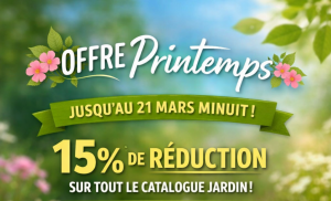 Opération commericale de 15% de réduction sur le mobilier de jardin